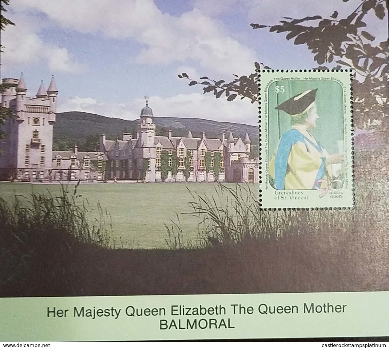 L) 1990 GRENADINES OF ST. VINCENT, HER MAJESTY QUEEN ELIZABETH THE QUEEN MOTHER BALMORAL, 90 GLORIOUS YEARS, ARCHITECTUR - St.Vincent E Grenadine