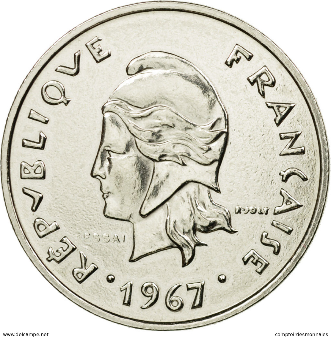 Monnaie, French Polynesia, 10 Francs, 1967, Paris, ESSAI, SUP+, Nickel, KM:E1 - Polynésie Française