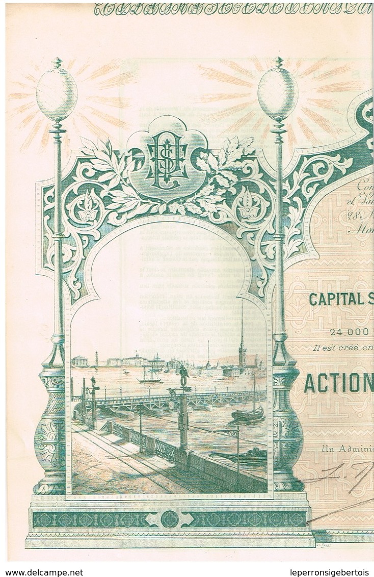 Action Ancienne - Eclairage Electrique St-Pétersbourg - Titre De 1897 N°05620 - Déco - Russie