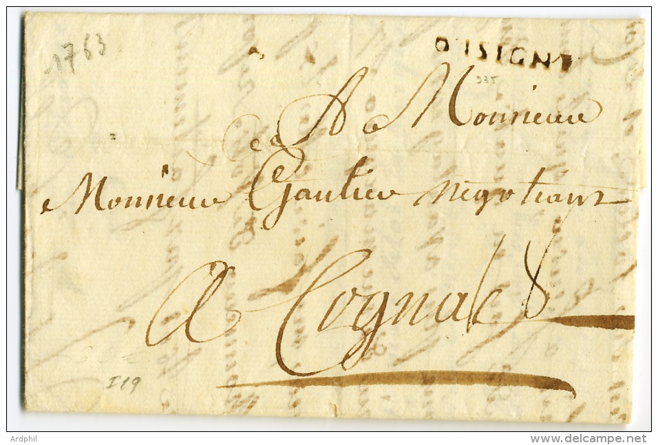 E8-D'ISIGNY  En Noir Calvados 1763 Indice 19 - 1701-1800: Precursors XVIII