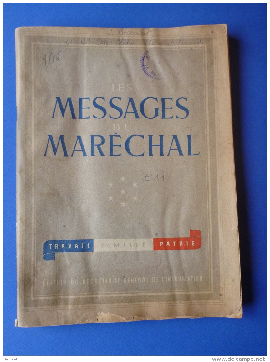 E13- Message Du Maréchal  1941 - Autres & Non Classés