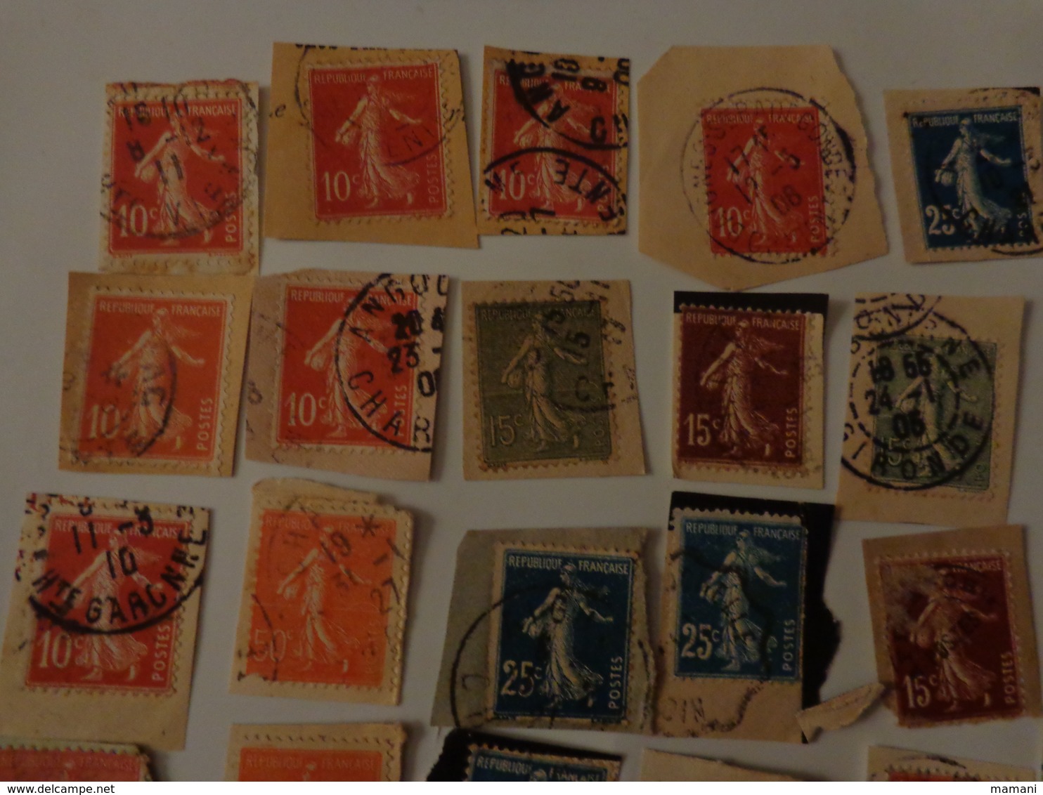 Lot De 50 Timbres La Semeuse De Roty Sur Fragment - Autres & Non Classés