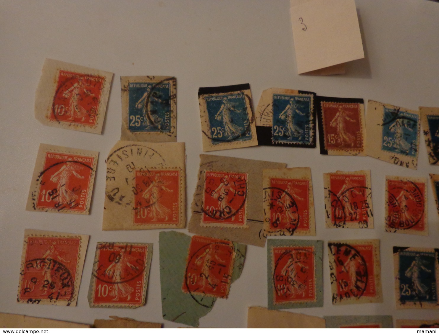 Lot De 50 Timbres La Semeuse De Roty Sur Fragment - Autres & Non Classés