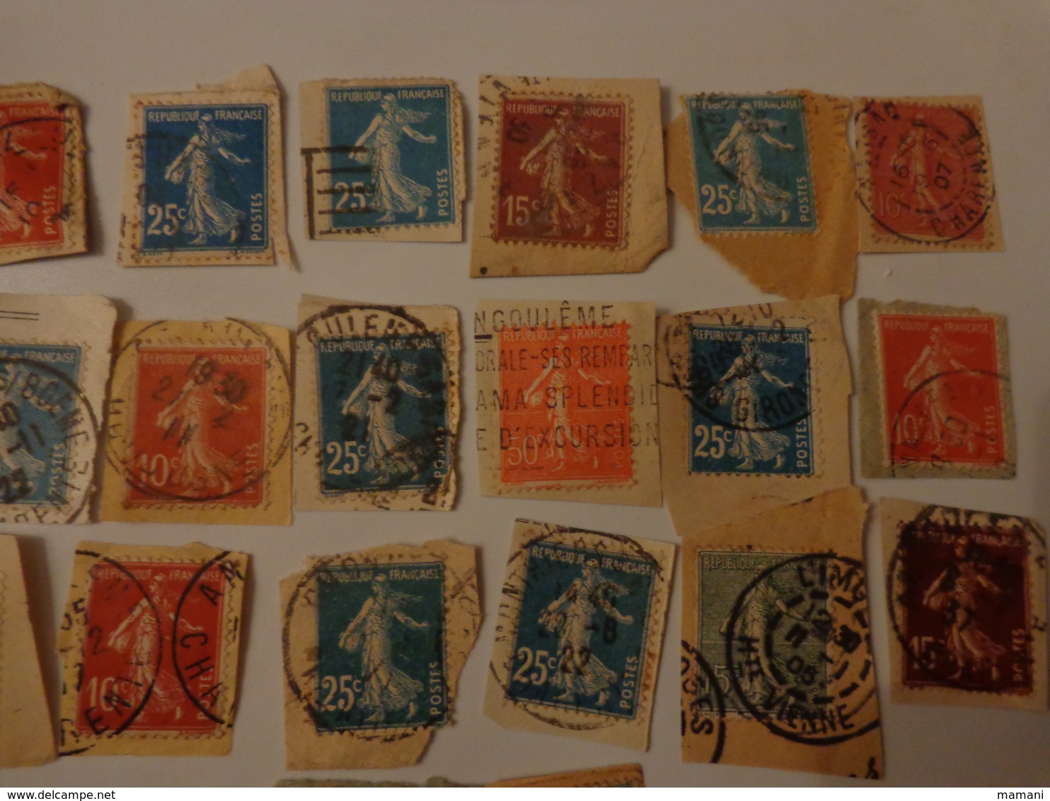 Lot De 50 Timbres La Semeuse De Roty Sur Fragment - Autres & Non Classés