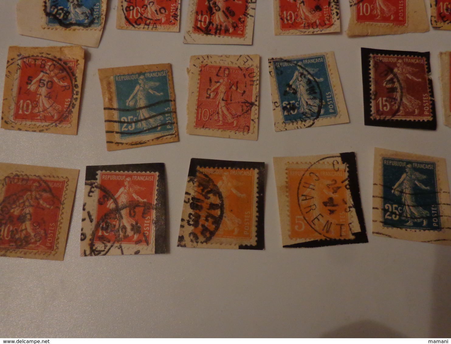 Lot De 50 Timbres La Semeuse De Roty Sur Fragment - Autres & Non Classés