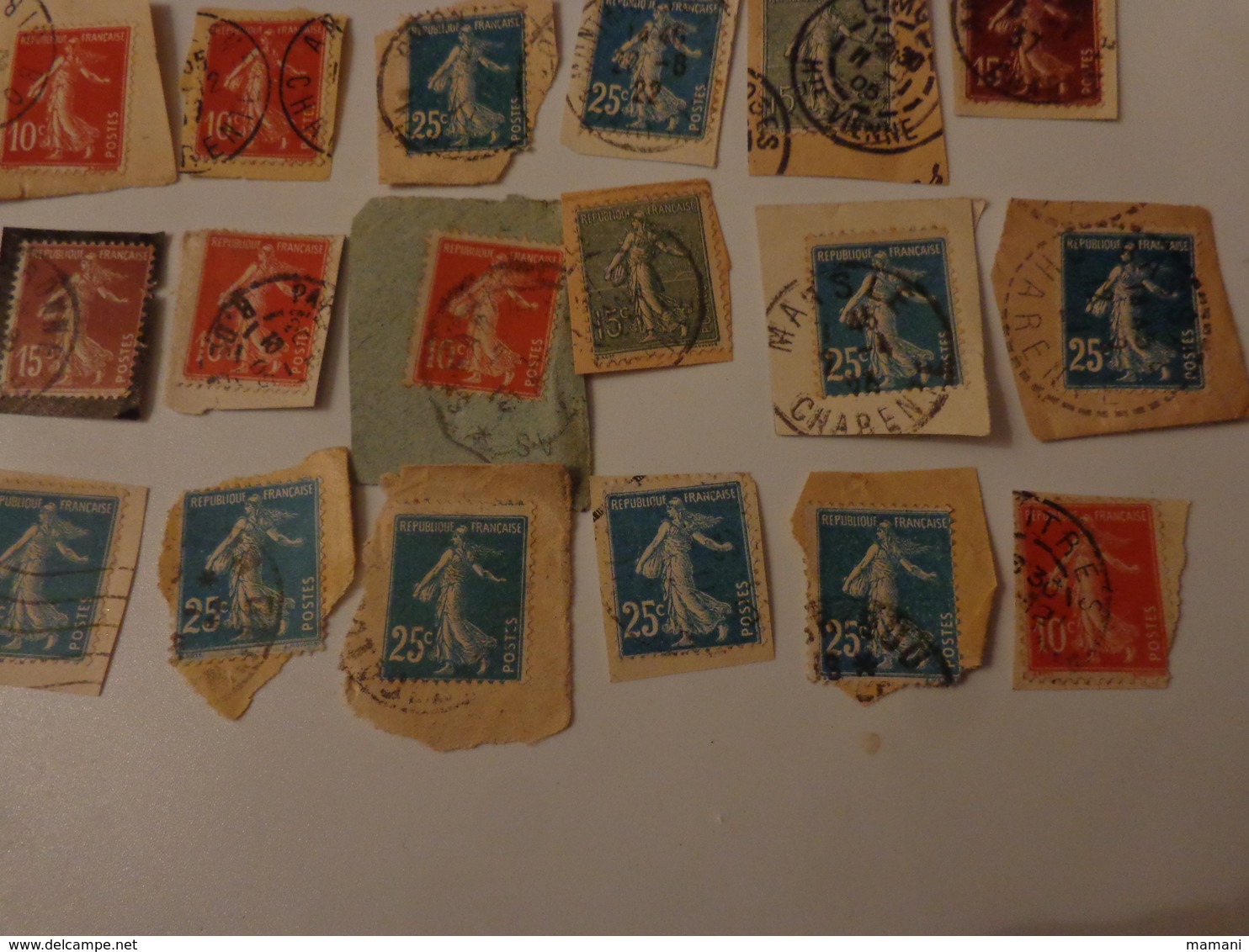 Lot De 50 Timbres La Semeuse De Roty Sur Fragment - Autres & Non Classés