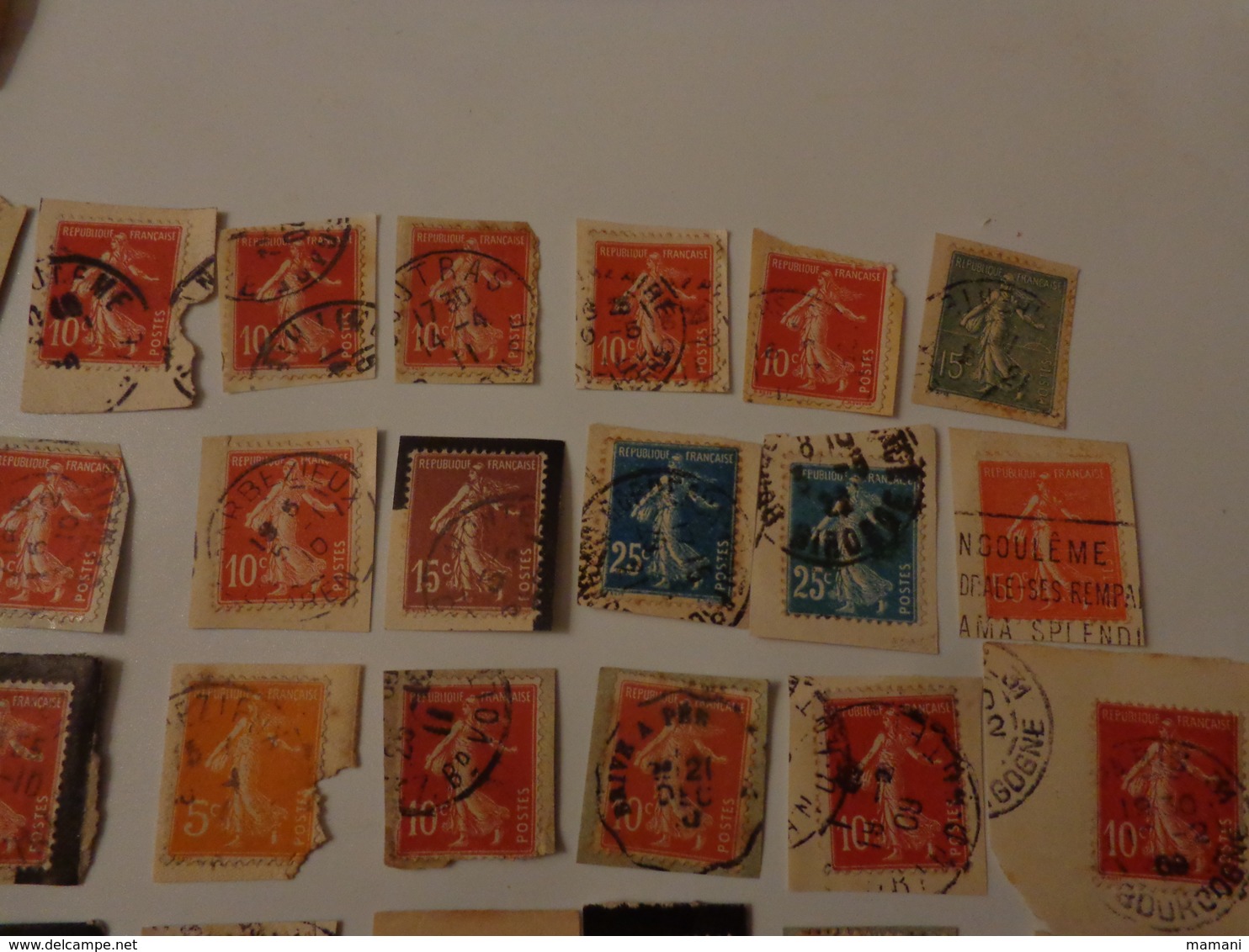 Lot De 50 Timbres La Semeuse De Roty Sur Fragment - Altri & Non Classificati