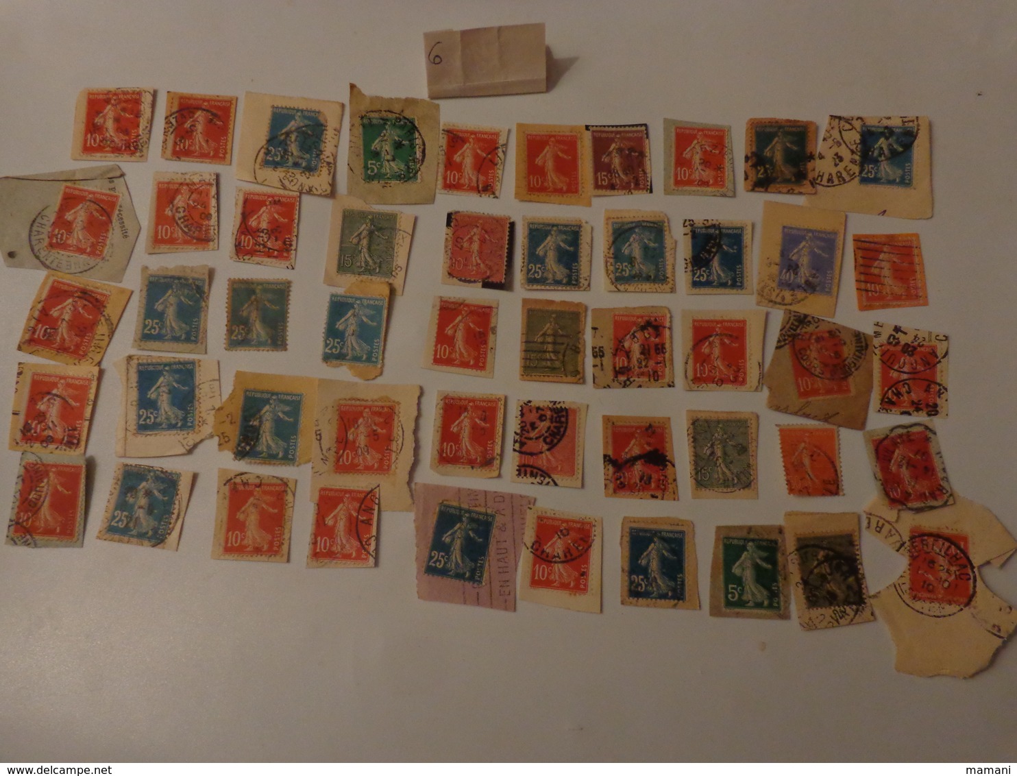 Lot De 50 Timbres La Semeuse De Roty Sur Fragment - Autres & Non Classés