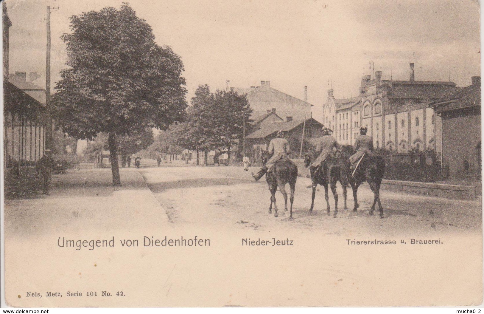 57 - YUTZ - ROUTE DE TREVES ET LA BRASSERIE - 3 HUSSARDS - NELS SERIE 101 N° 42 - Autres & Non Classés