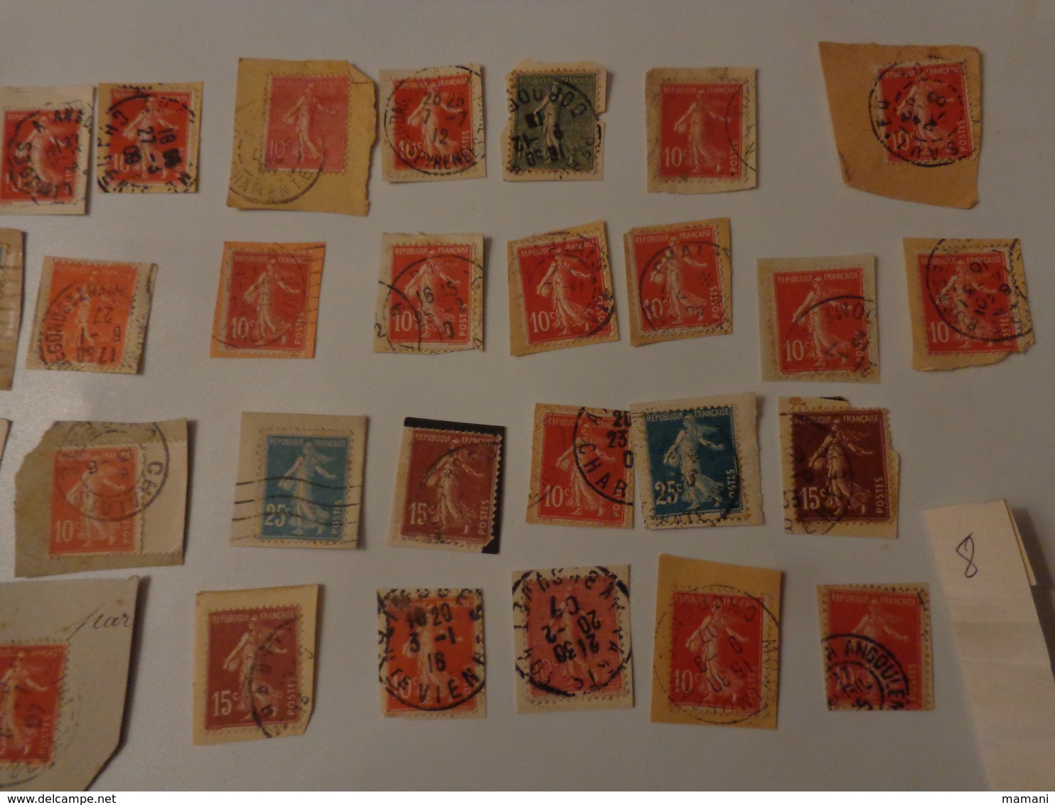 Lot De 38 Timbres La Semeuse De Roty Sur Fragment - Andere & Zonder Classificatie