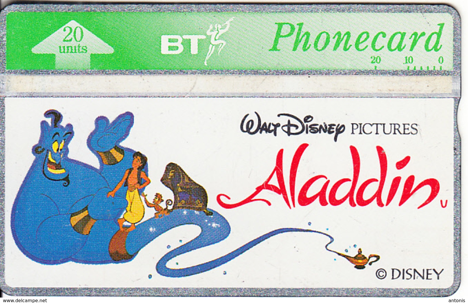 UK - Disney, Aladdin 2/Genie(BTC106), CN : 332K, Used - Disney