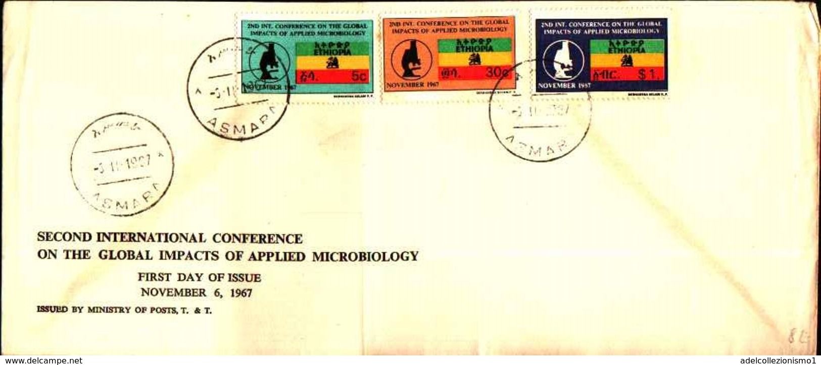 73029)  ETIOPIA-storia Postale FDC Copertina: Michel # 5269/1 1967 Microbiologia - Etiopia