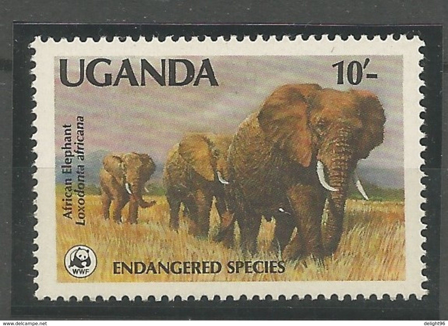 1988 Uganda WWF African Elephant Stamp (** / MNH / UMM) - Nuevos