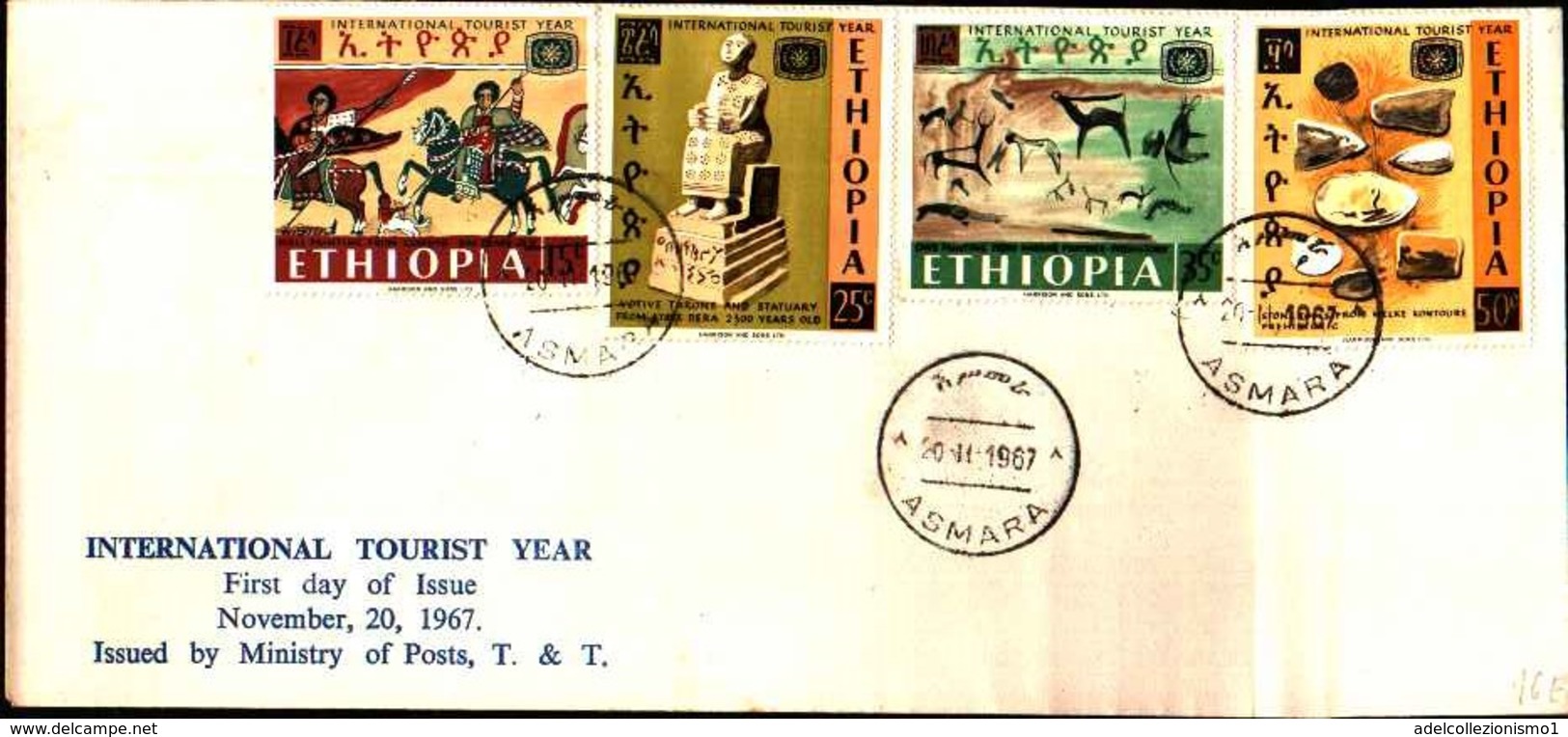 73036) ETHIOPIA FDC 1967 ETIOPIA INTERNATIONAL TOURIST YEAR ANNO TURISMO 4 VALORI - Etiopía