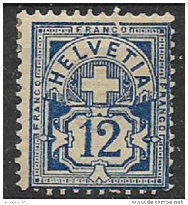 SVIZZERA -1882-99    CIFRA E CROCE - UNIF. 68 MLH VF - Neufs