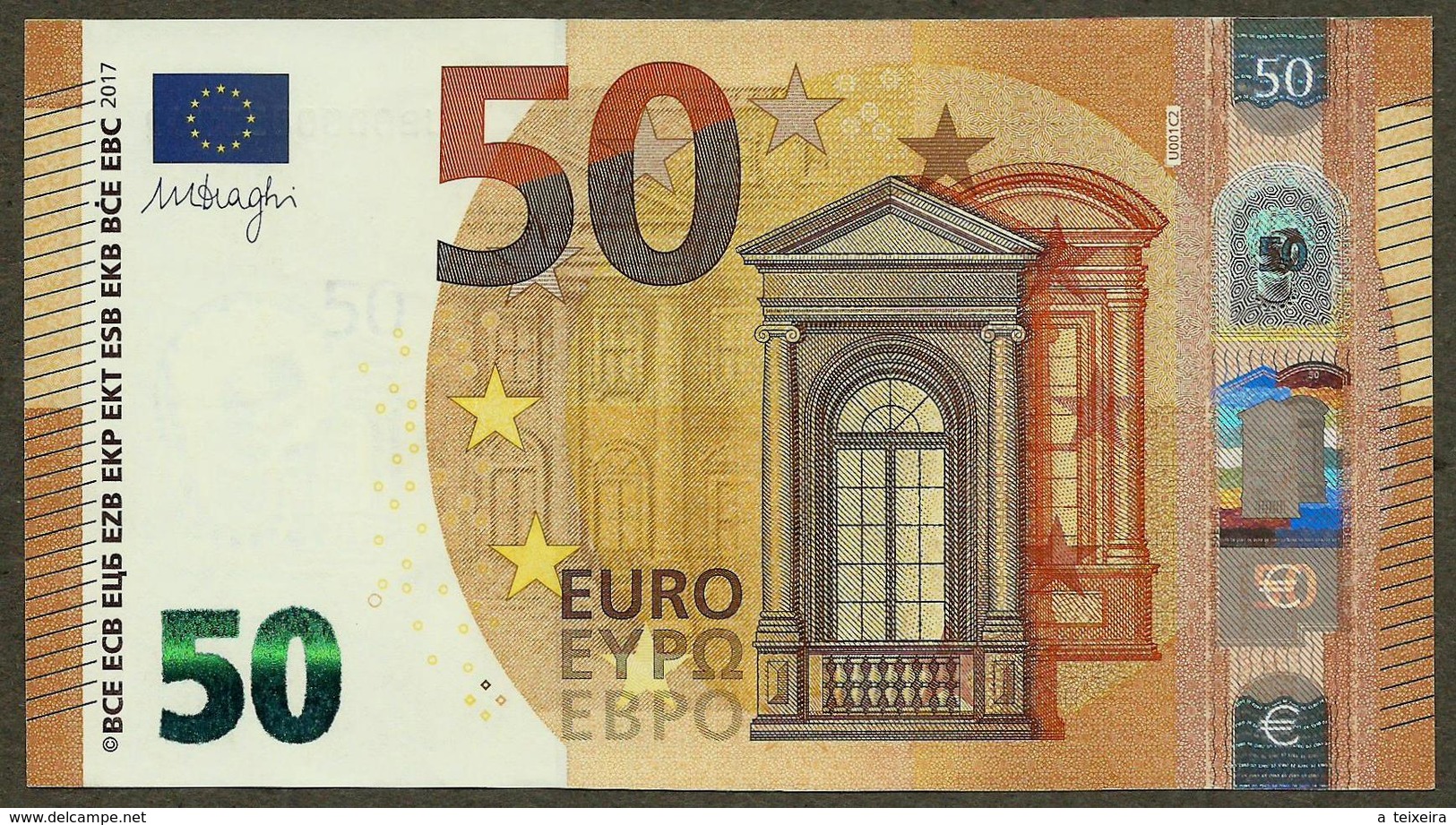 France - 50 Euro - U001 C2 - UB0000833969 - Draghi - AUNC - 50 Euro