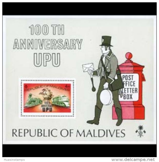 MALDIVES 1974 - Scott# 502 S/S UPU Cent. MNH - Maldives (1965-...)