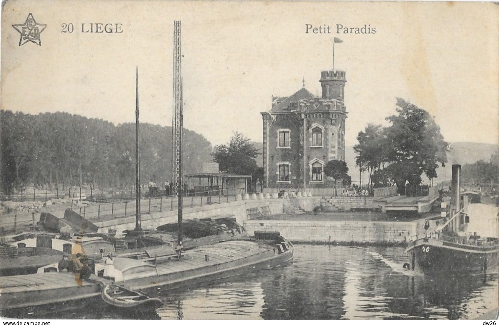 Liège - Le Petit Paradis Péniches Sur Le Chenal, écluse - Edition Emile Dumont - Carte N° 20 - Liege