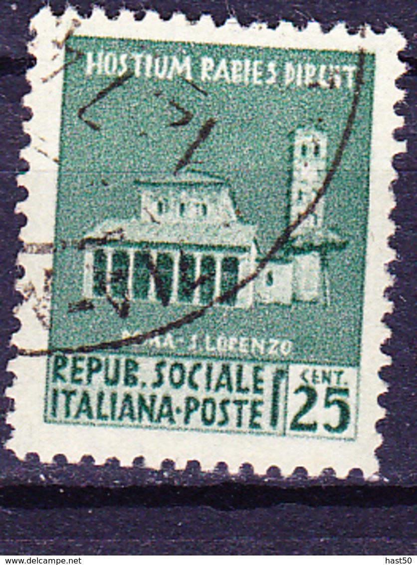 Italien Italy Italie - Basilika San Lorenzo, Rom (MiNr. 654) 1944 - Gest. Used Obl - Afgestempeld