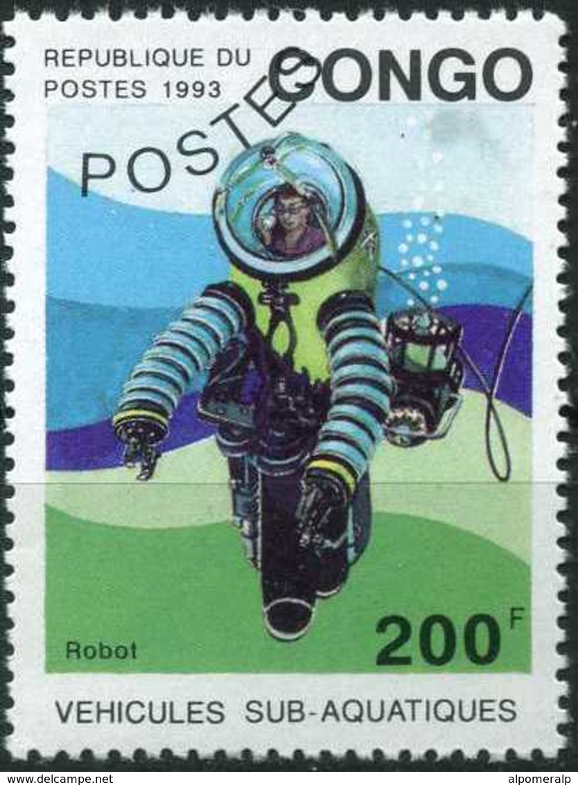 Congo (Brazzaville) 1993 Mi 1374 Robot, Deep Sea Submersibles, Science, Technology - Afgestempeld