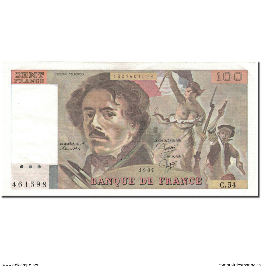 France, 100 Francs, 100 F 1978-1995 ''Delacroix'', 1981, SUP, Fayette:69.5 - 100 F 1978-1995 ''Delacroix''