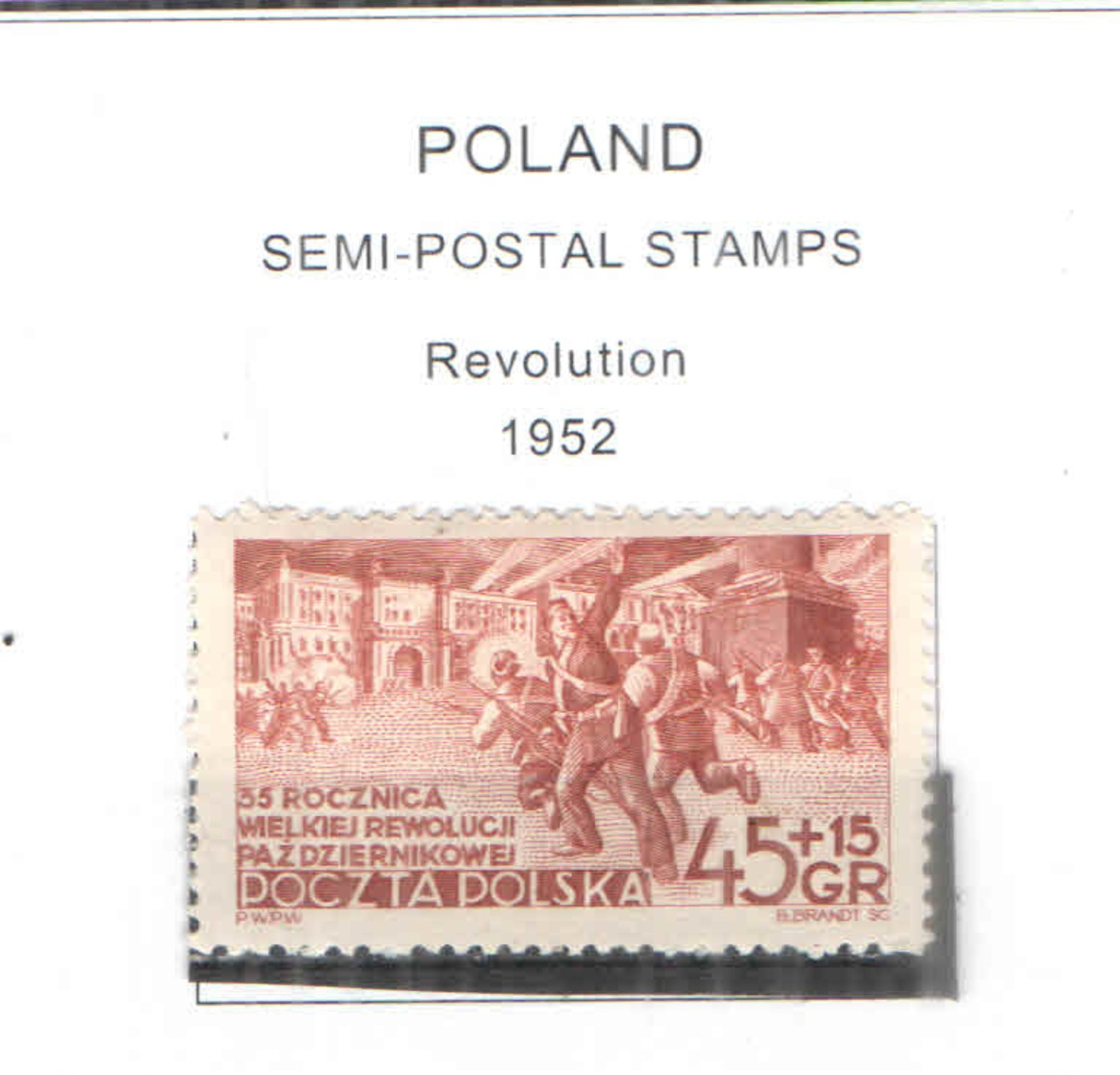 Polonia SP 1952 Rivoluzione Scott.B 92 See Scan On Scott.Page; - Unused Stamps