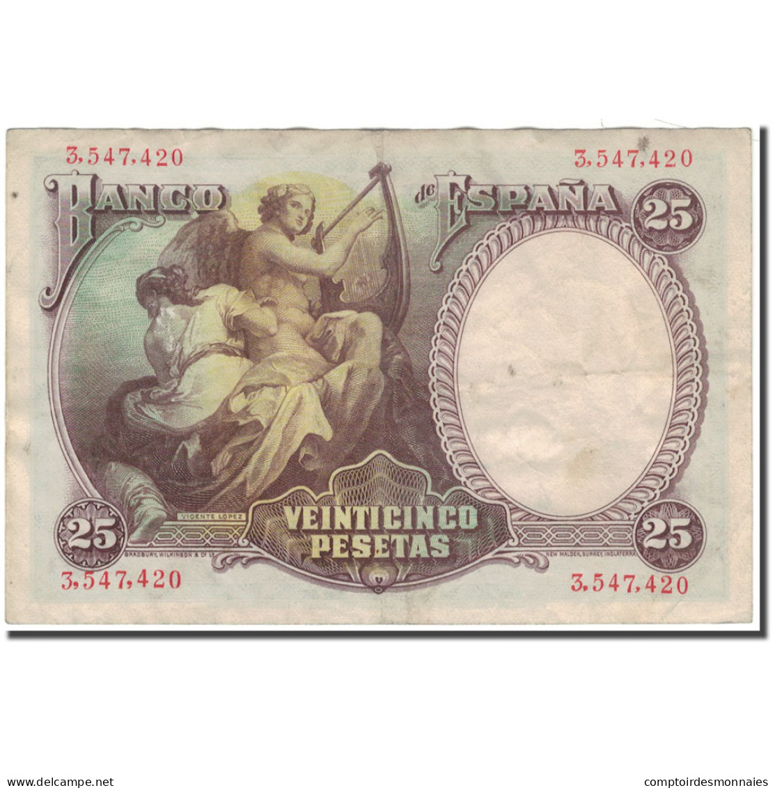 Billet, Espagne, 25 Pesetas, 1931-04-25, KM:81, TB+ - 1-2-5-25 Peseten