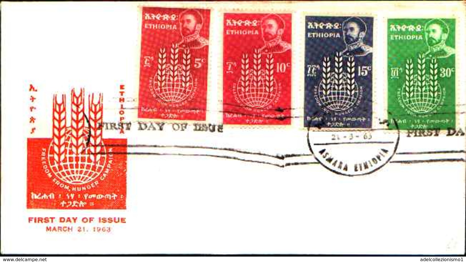 73053) ETIOPIA: 1963 CAMPAGNA MONDIALE CONTRO LA FAMEI, FDC Con Asmara - Etiopia