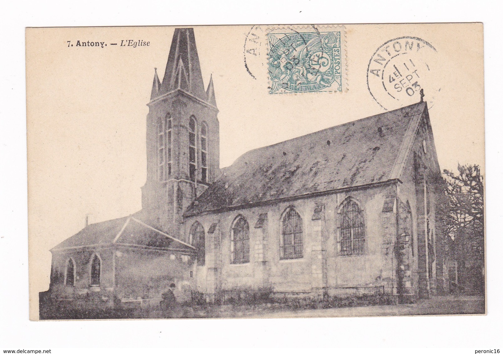 Jolie CPA Antony (Hauts-de-Seine), L'église. A Voyagé En 1903 - Antony