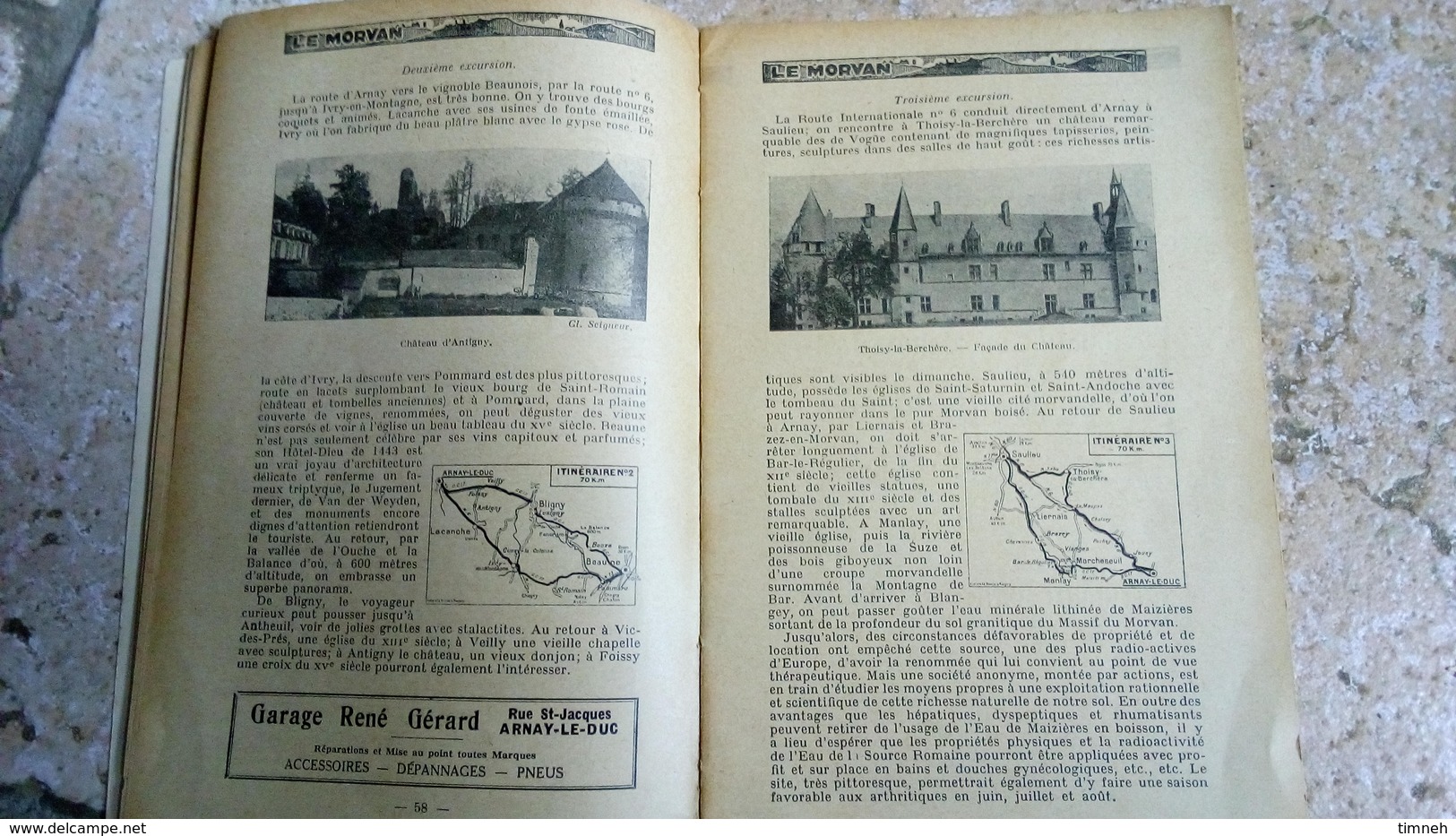 LE MORVAN 1933 TOURISTIQUE ET COMMERCIAL - GUIDE OFFICIEL DU TOURISTE - avec des publicités locales