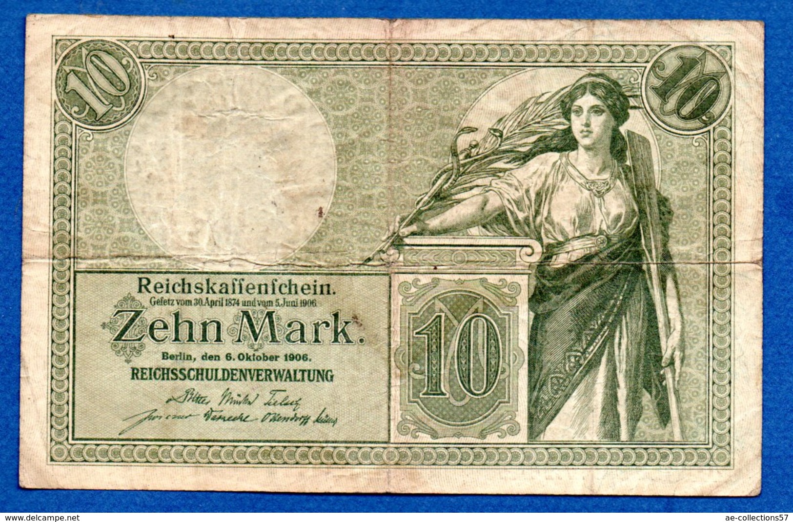 Allemagne  -  10 Mark  -  6/10/1906  - Pick # 9  -  état  TB - 10 Mark