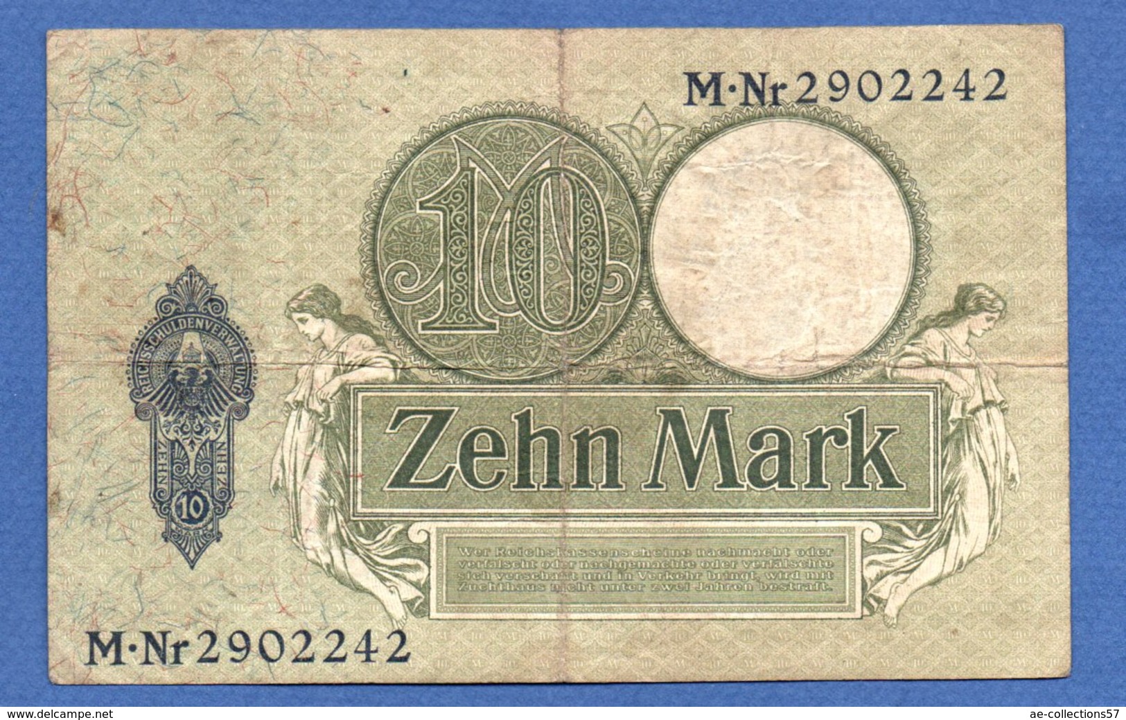 Allemagne  -  10 Mark  -  6/10/1906  - Pick # 9  -  état  TB - 10 Mark