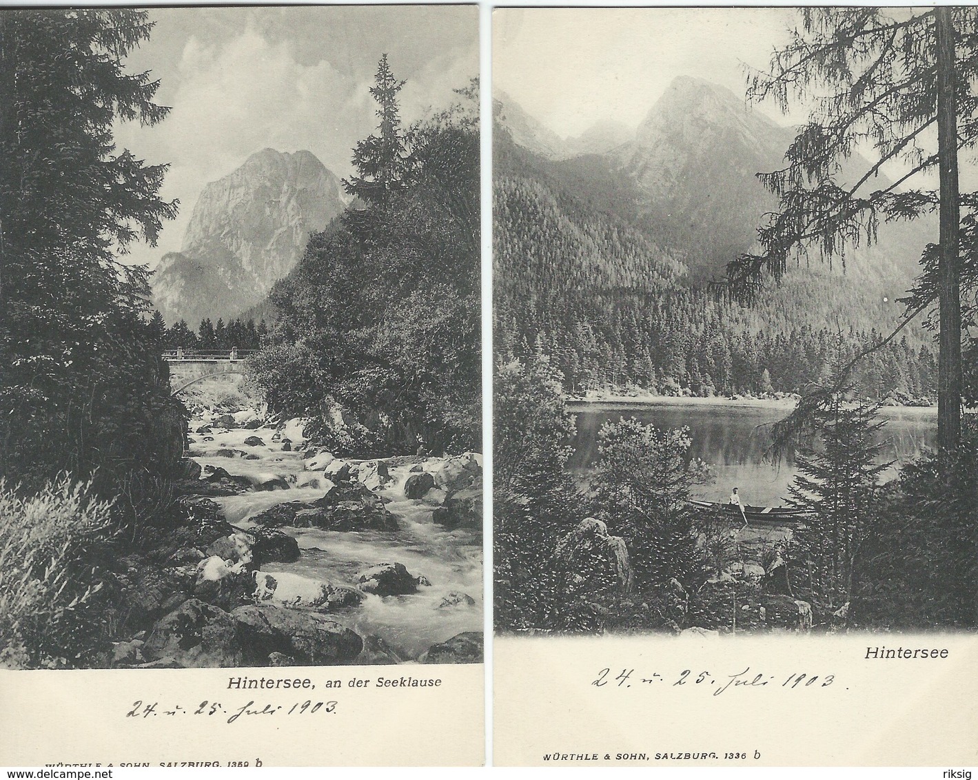 Austria - Hintersee  2 Old Cards. S-4464 - Other & Unclassified