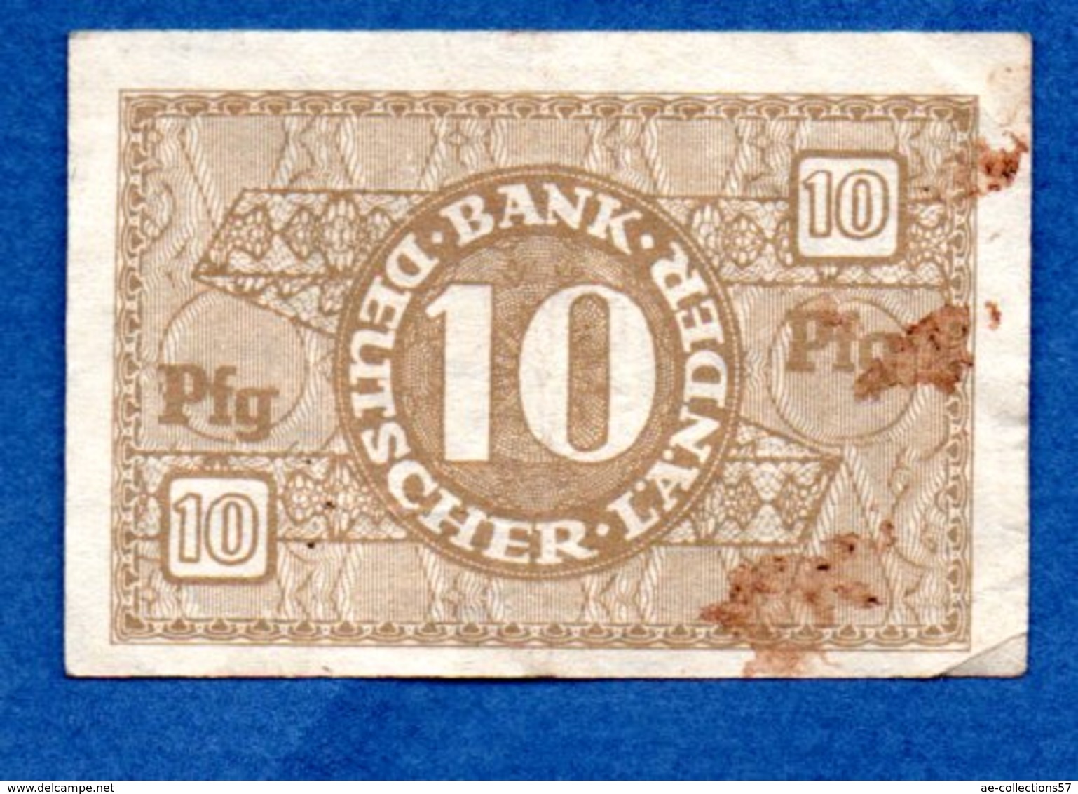 Allemagne  -  10 Pfennig  1948 -    - Ros # 251 -  état  TB  -taché Au Dos - 5 Pfennig