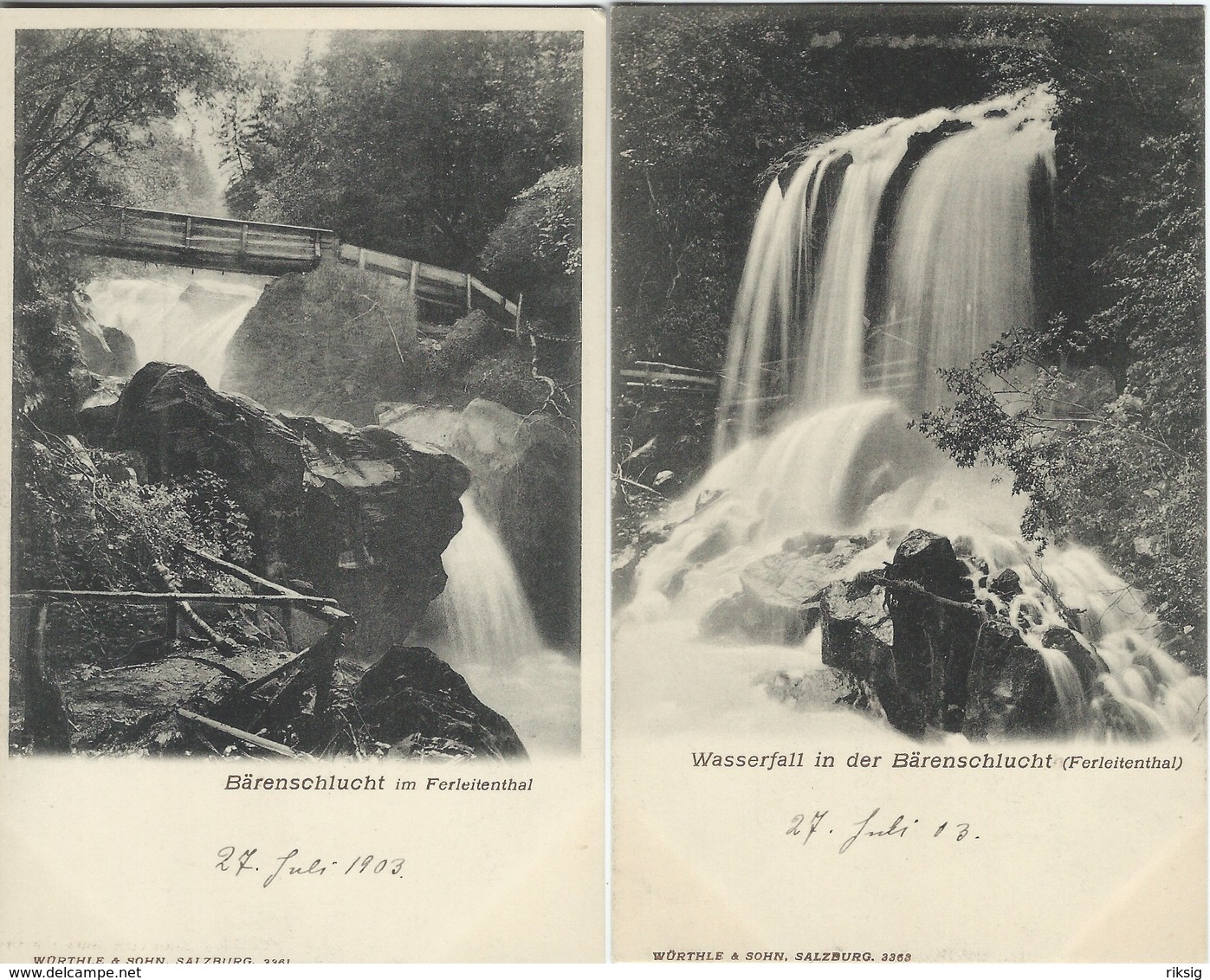 Austria - Bärenschlucht Im Ferleitenthal.  2 Old Cards. S-4466 - Other & Unclassified