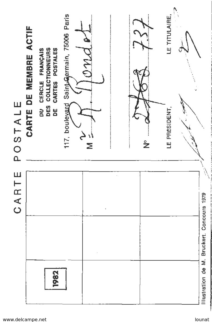 Le Collectionneur De Cartes Postales - Carte De Membre Actif - Paris 6ème - Sammlerbörsen & Sammlerausstellungen