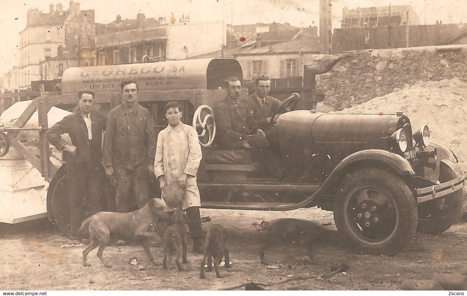 Dépt 75 - PARIS - Carte-photo Véhicule ENTREPRISE CONSTRUCTION Et REVÊTEMENT Des ROUTES Cie GRÉCO SA (11 Bis Rue Scribe) - Autres & Non Classés