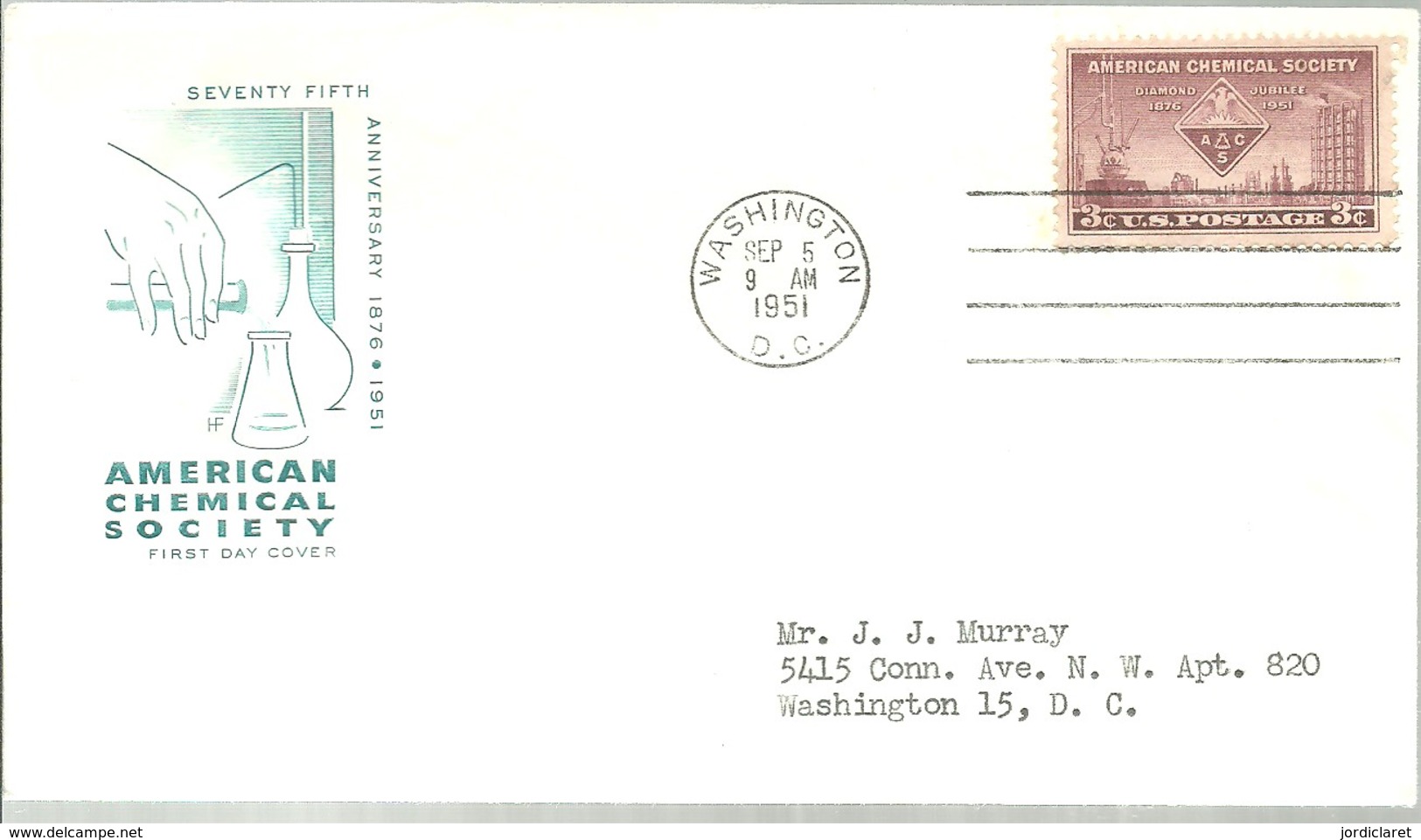 FDC  USA  1951 - Química