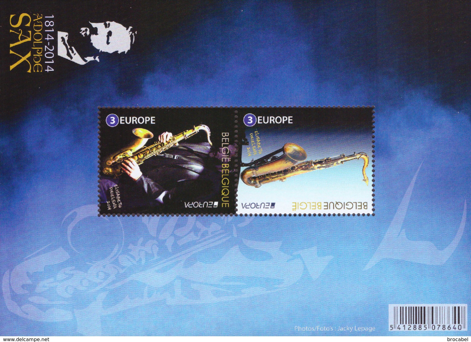 Belgium BL 218** Adolphe Sax  Année 2014  2 - 1961-2001