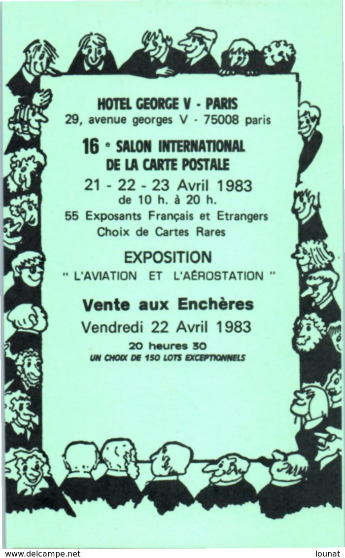 Bourse Et Salon - Hotel George V - 19è Salon Internationale De La Carte Postale Année 1984 - Jehanno JF - Bolsas Y Salón Para Coleccionistas