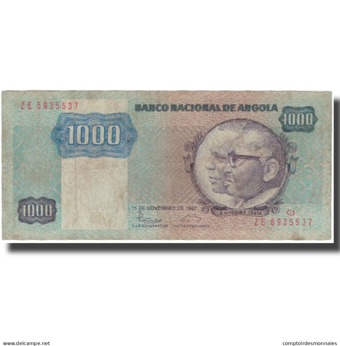 Billet, Angola, 1000 Kwanzas, 1987, 1987-11-11, KM:121b, TTB - Angola