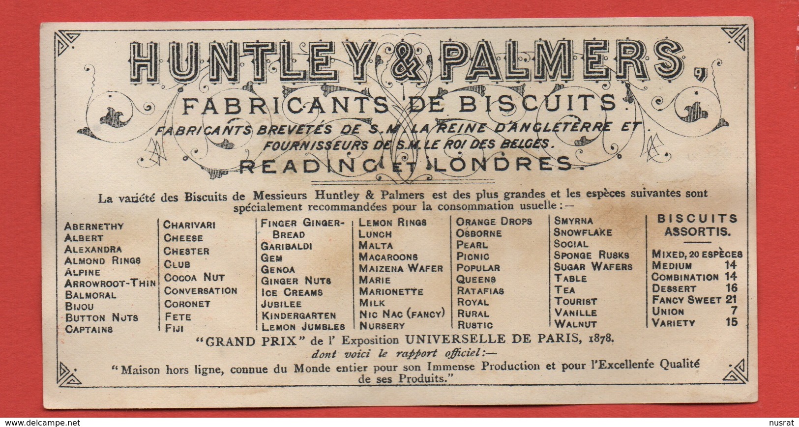 Biscuits Huntley & Palmers, Chromo Indiens - Autres & Non Classés