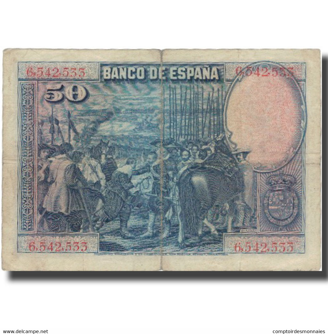 Billet, Espagne, 50 Pesetas, 1928, 1928-08-15, KM:75a, TB - 50 Pesetas