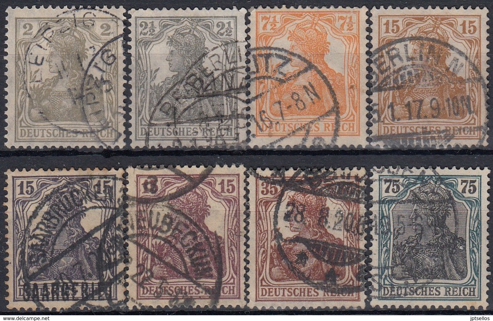 ALEMANIA IMPERIO 1916/1919 Nº 96/103 USADO - Used Stamps