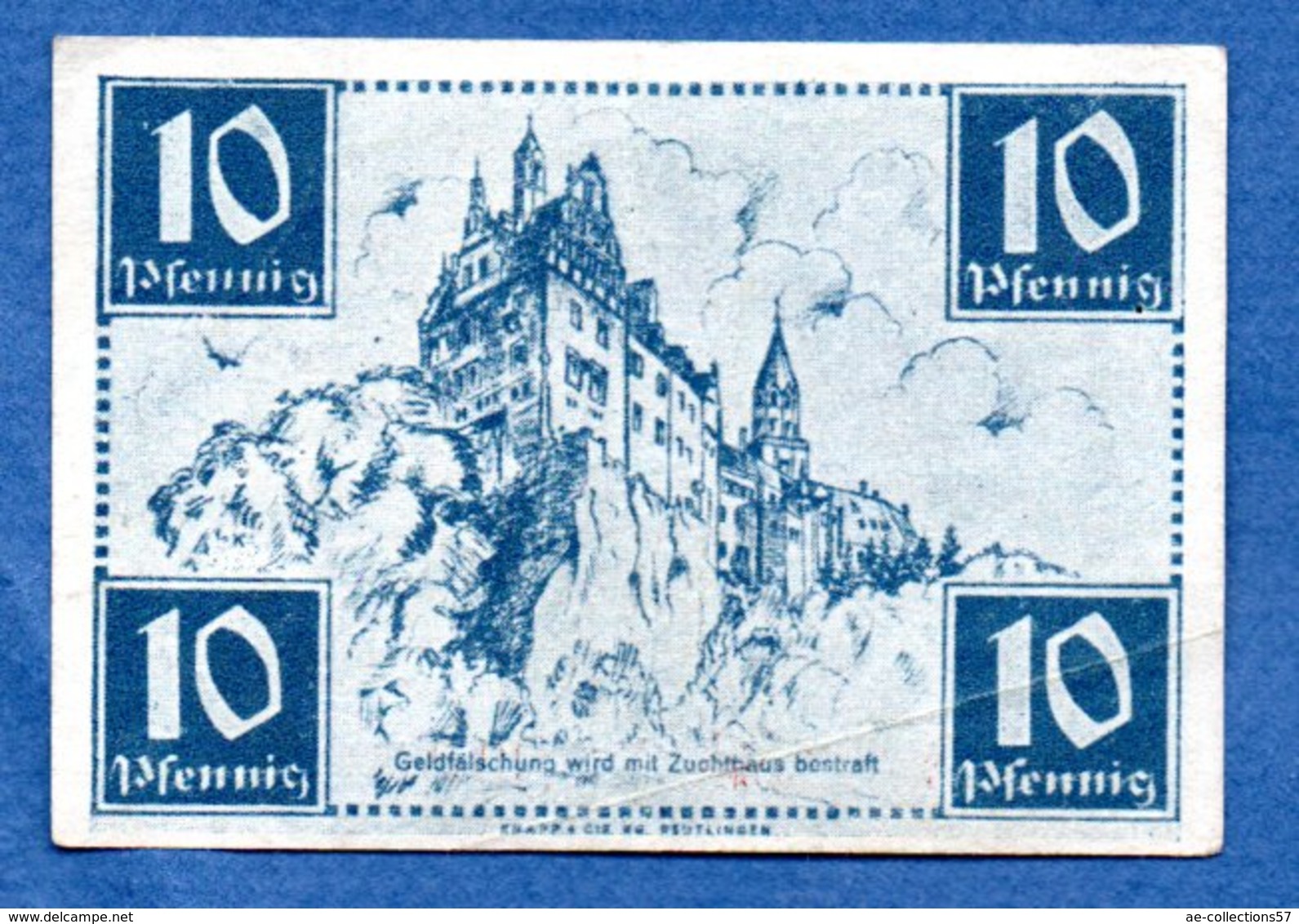 Württemberg-  10 Pfennig  10/1947-    - Ros # 215 -  état  TB  - Plis Marqué Non Visible Sur Le Scan - [11] Lokale Uitgaven