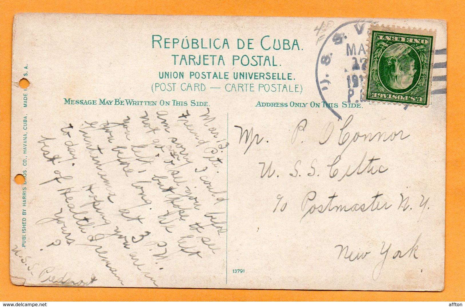 Havana Cuba 1910 Postcard - Cuba