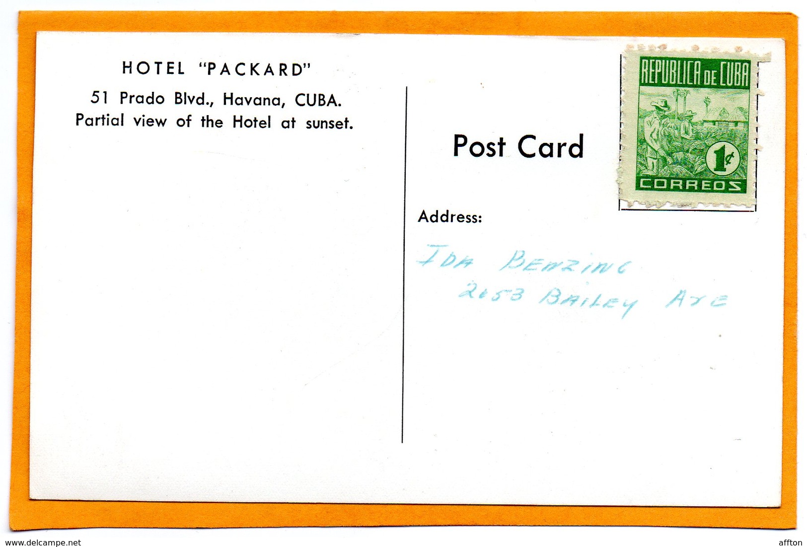 Havana Hotel Packard Cuba 1950 Real Photo Postcard - Cuba