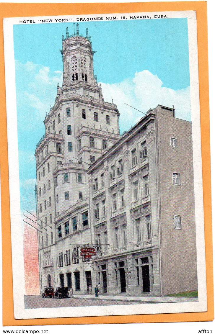 Havana Hotel New York Cuba 1930 Postcard - Cuba