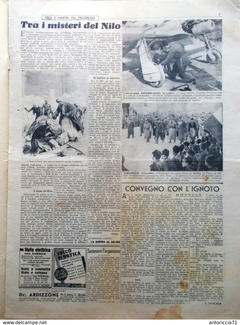 La Domenica Del Corriere 17 Dicembre 1944 WW2 Ravenna Franchi Tiratori Nilo Parà - Oorlog 1939-45