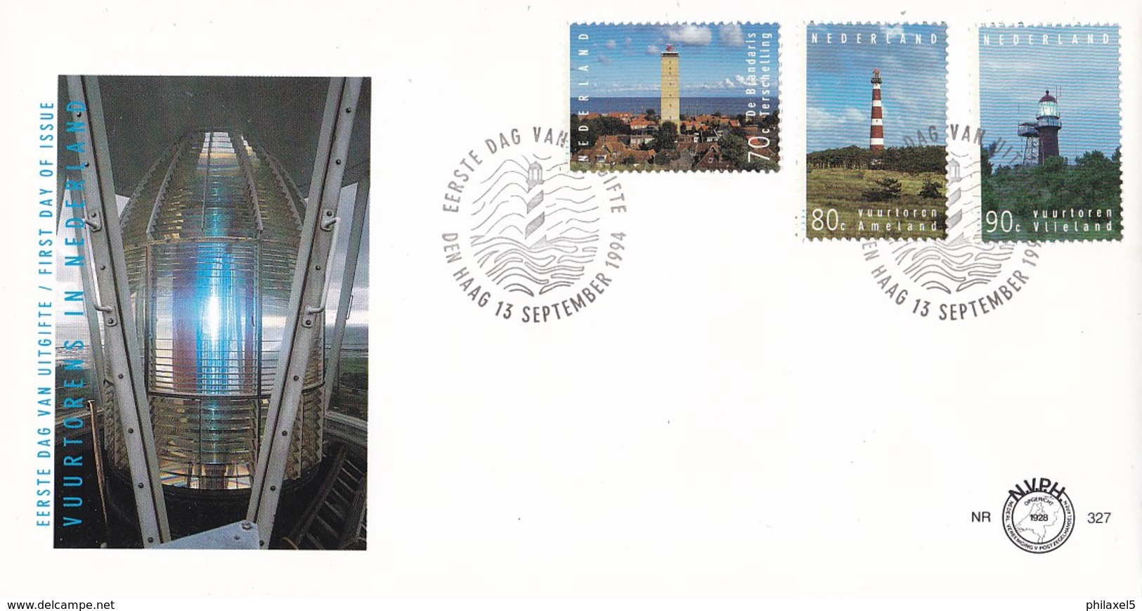 Nederland - FDC - Vuurtorens - Terschelling/Ameland/Vlieland - Leuchtturm/Lighthouse/Phare - NVPH E327 - Lighthouses